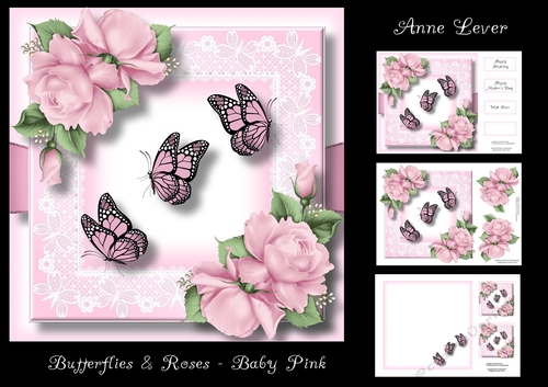 Butterflies & Roses - Baby Pink
