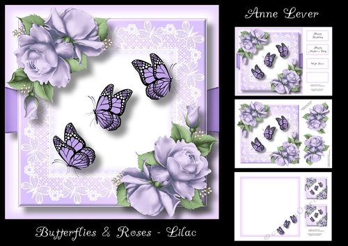 Butterflies & Roses - Lilac