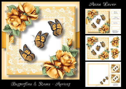 Butterflies & Roses - Apricot
