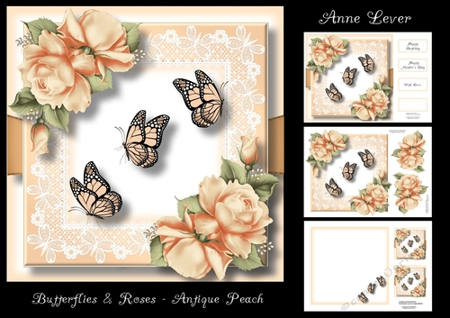 Butterflies & Roses - Antique Peach