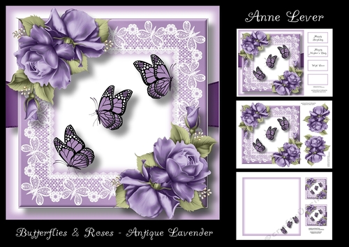 Butterflies & Roses - Antique Lavender