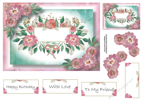 Pretty Watercolour Floral 2 A5