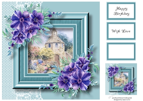 Purple Flowers At The Dovecote 8x8