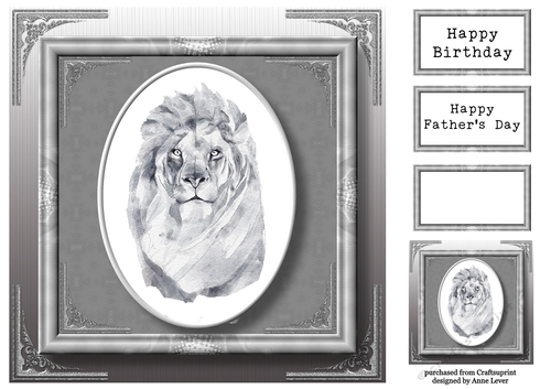 Gorgeous Lion Painting - Male 8x8