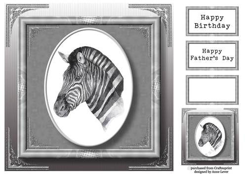 Gorgeous Zebra Painting - Male 8x8