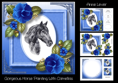 Gorgeous Horse Painting With Camellias