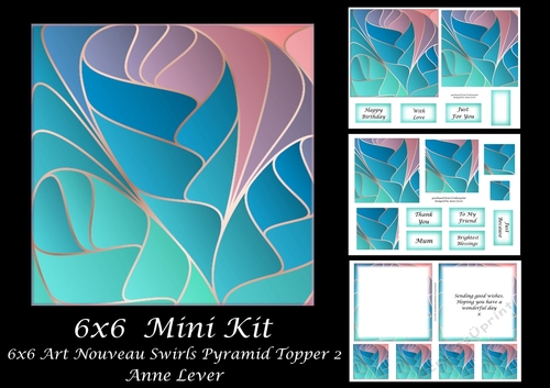6x6 Art Nouveau Swirls Pyramid Stacker 2