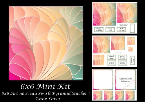 6x6 Art Nouveau Swirls Pyramid Stacker 3