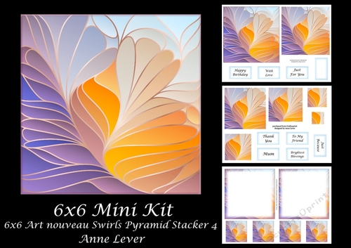 6x6 Art Nouveau Swirls Pyramid Stacker 4