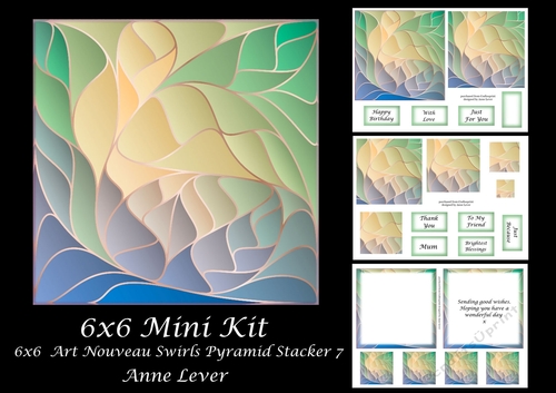 6x6 Art Nouveau Swirls Pyramid Stacker 7