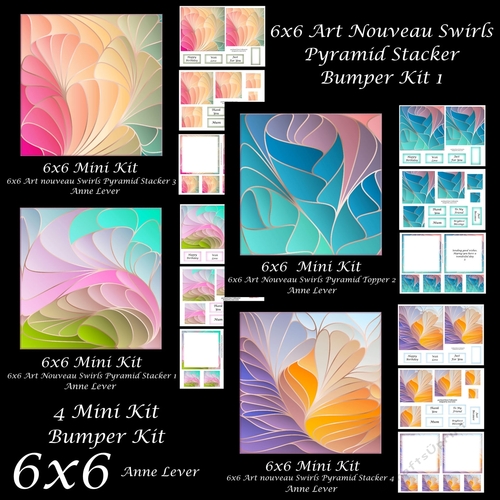 6x6 Art Nouveau Swirls Pyramid Stacker Bumper Kit 1