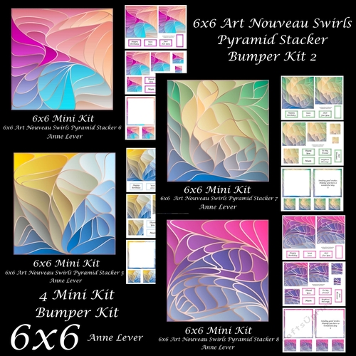 6x6 Art Nouveau Swirls Pyramid Stacker Bumper Kit 2