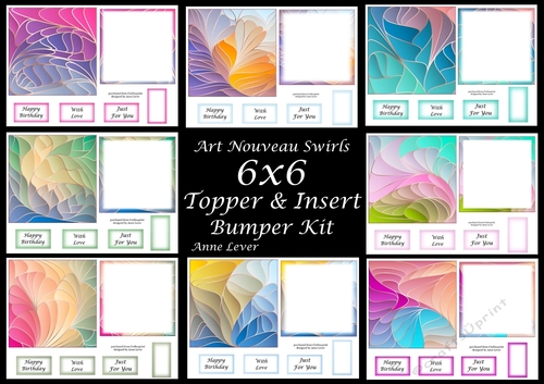 6x6 Art Nouveau Swirls TOPPER & INSERT Bumper Kit