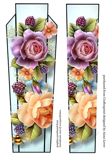 Art Deco Floral Lge DL - English Roses
