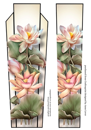 Art Deco Floral Lge DL - Lotus Flower