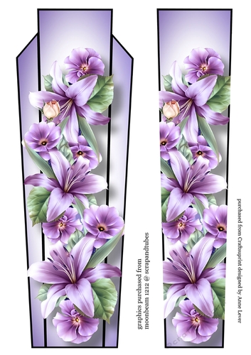 Art Deco Floral Lge DL - Purple Lilies
