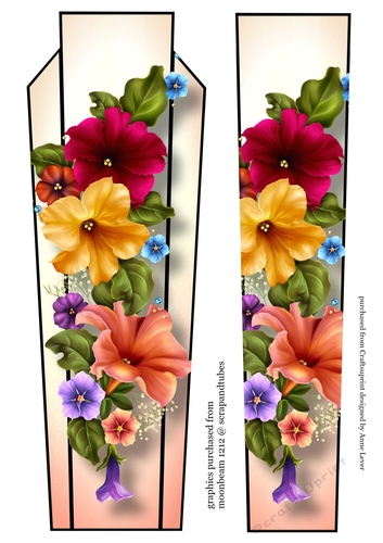 Art Deco Floral Lge DL - Petunias