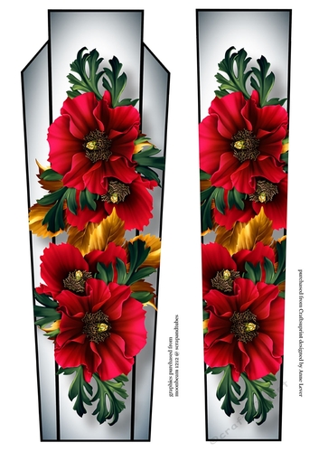 Art Deco Floral Lge DL - Poppies