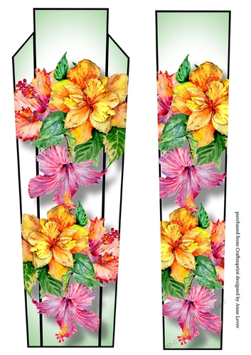 Art Deco Watercolour Lge DL - Hibiscus