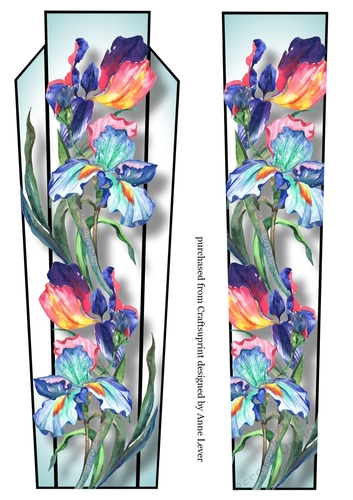 Art Deco Watercolour Lge DL - Iris