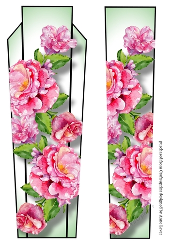 Art Deco Watercolour Lge DL - Pink Roses