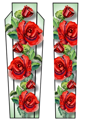 Art Deco Watercolour Lge DL - Red Roses