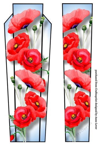 Art Deco Watercolour Lge DL - Poppies