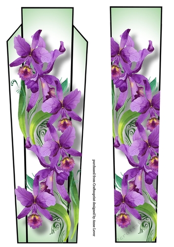 Art Deco Watercolour Lge DL - Orchids