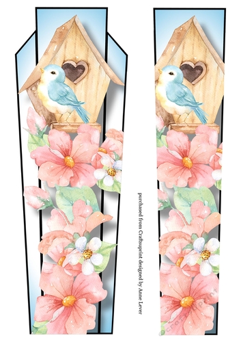 Art Deco Watercolour Lge DL - Love Bird