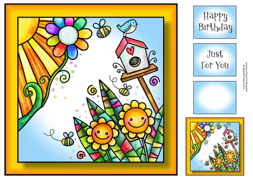 Bright Happy Spring 1 8x8