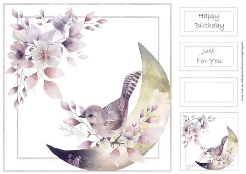 Muted Floral moon 5