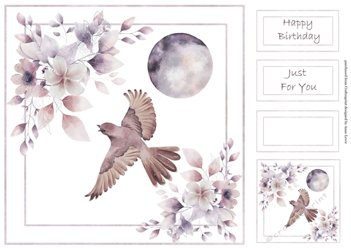 Muted Floral moon 6