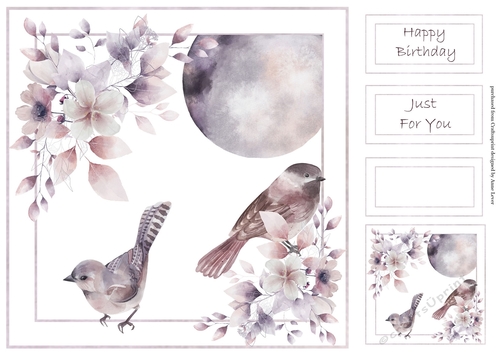 Muted Floral moon 8