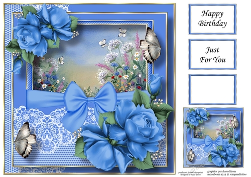 Scenic Lace & Roses - Meadow Flowers 8x8