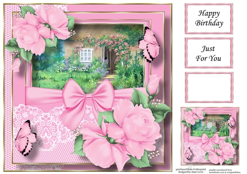 Scenic Lace & Roses - Cottage Garden 8x8