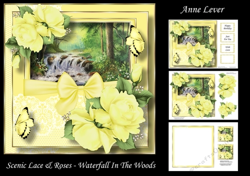Scenic Lace & Roses - Waterfall In The woods
