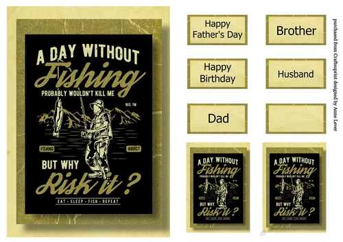 Retro Fishing A5 Poster - A Day Without Fishing