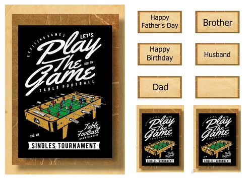 Retro Hobbies A5 Poster - Table football