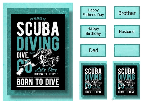 Retro Hobbies A5 Poster - Scuba Diving