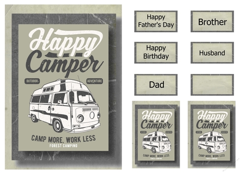 Retro Transport A5 Poster - Camper Van