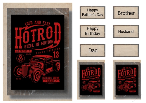 Retro Transport A5 Poster - Hot Rod