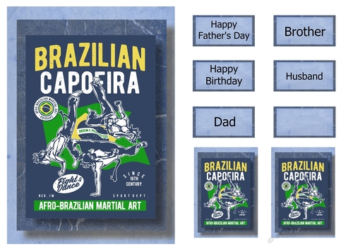 Retro Martial Arts A5 Poster - Brazilian Capeoira
