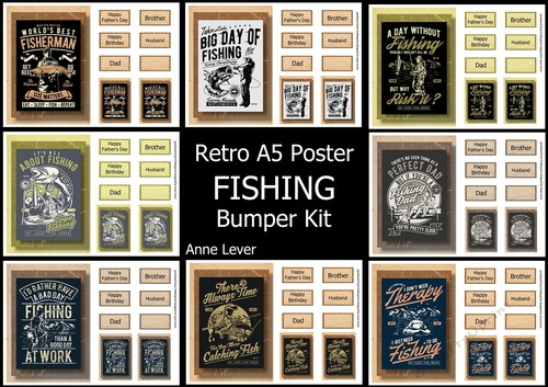 Retro Fishing A5 Poster Bumper Kit