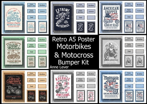 Retro Motorbike & Motocross A5 Poster Bumper Kit