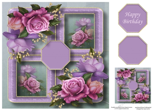 Floral Quad Frame - Belle Epoque Roses 8x8