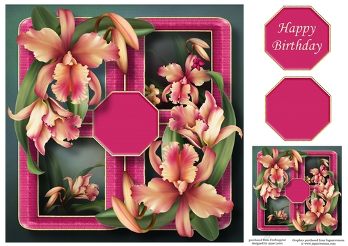 Floral Quad Frame - Aloha Orchids 8x8