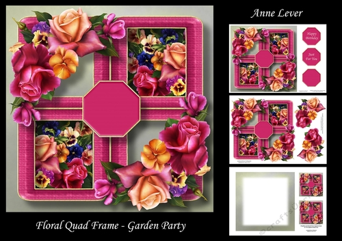 Floral Quad Frame - Garden Party