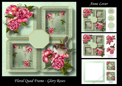 Floral Quad Frame - Glory Roses