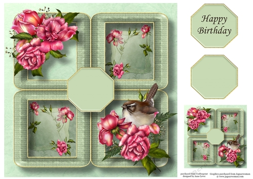 Floral Quad Frame - Glory Roses 8x8