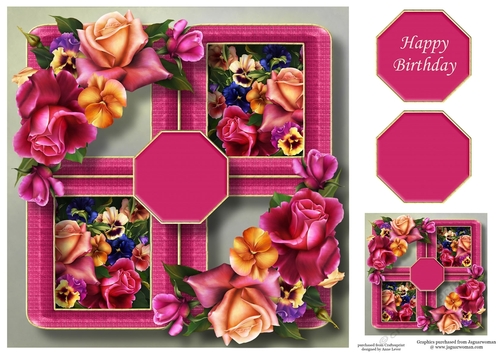 Floral Quad Frame - Garden Party 8x8